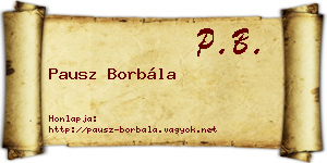 Pausz Borbála névjegykártya