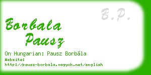 borbala pausz business card
